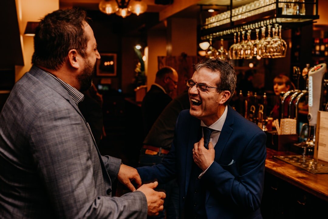 Business professionals mingling at a networking evening in Aarhus